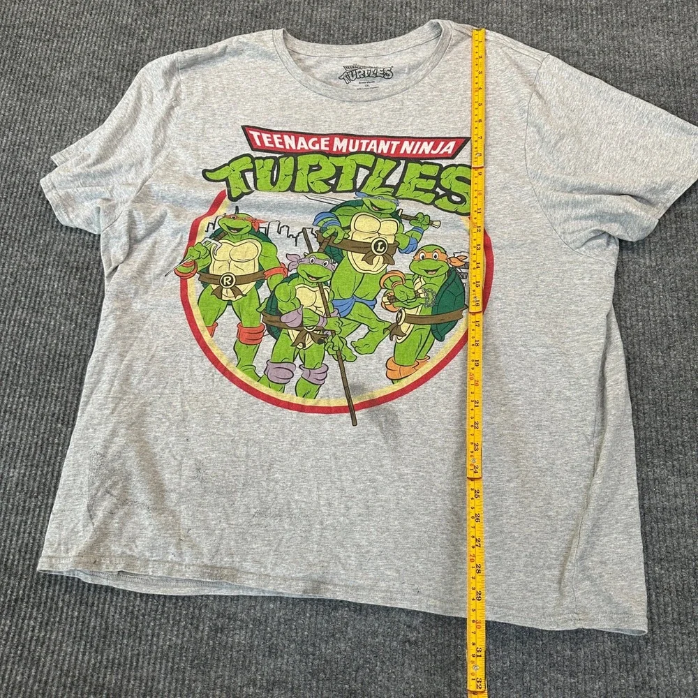 Nickelodeon Mens TMNT Graphic T Shirt 3XL Gray Cotton Blend Retro Cartoon